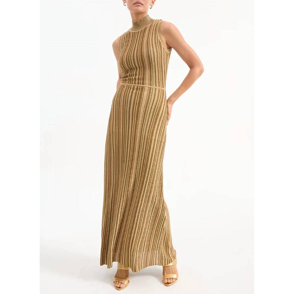 NEW VERONICA BEARD anna maxi dress in gold - Picture 4 of 7
